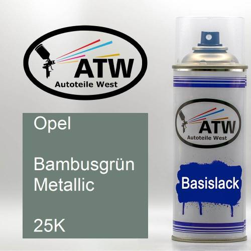 Opel, Bambusgrün Metallic, 25K: 400ml Sprühdose, von ATW Autoteile West.